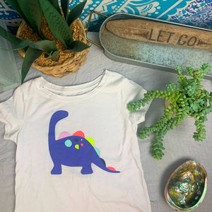 White Dinosaur T shirt Cat and Jack 5T Kids Graphic Top